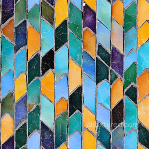 Colorful Glossy Ceramic Mosaic Tiles Seamless Texture with Angular Pattern seamless Mosaic PBR texture