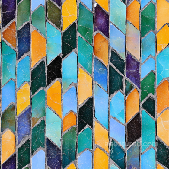 Colorful Glossy Ceramic Mosaic Tiles Seamless Texture with Angular Pattern Mosaic texture preview