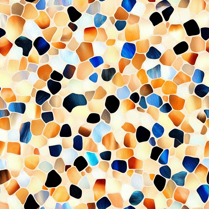 Mosaic Featuring Polished Multicolor Stone Chips seamless PBR texture preview