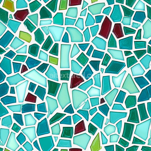Seamless 3D Mosaic PBR Texture of Colorful Glossy Glass Chip Tiles texture preview