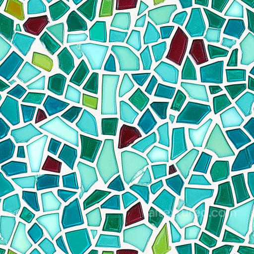 Mosaic PBR Texture of Colorful Glossy Glass Chip Tiles seamless Mosaic PBR texture