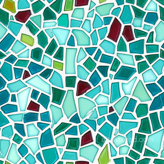 Mosaic PBR Texture of Colorful Glossy Glass Chip Tiles Mosaic texture preview