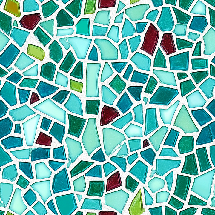 Mosaic of Colorful Glossy Glass Chip Tiles seamless PBR texture preview