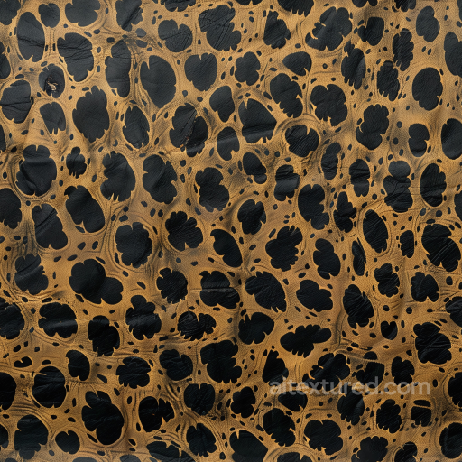 Leather Texture Featuring Distinctive Black-Spotted Animal Print on Warm Brown Grain seamless Leather PBR texture