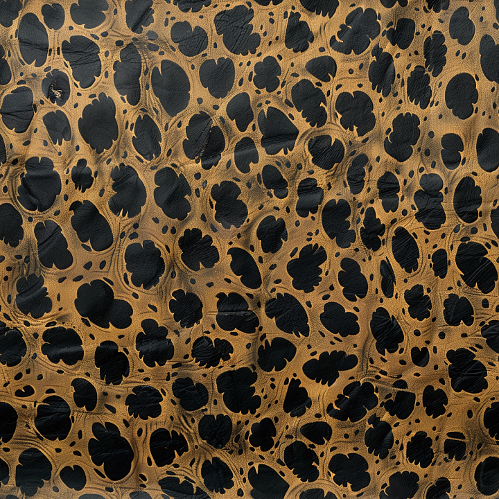 Leather Featuring Distinctive Black-Spotted Animal Print on Warm Brown… seamless PBR texture preview