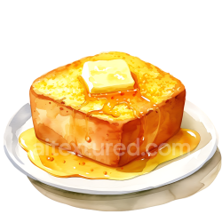 seamless Breakfast Cornbread Square with Honey Butter Drizzle Illustration texture 8k free download PBR