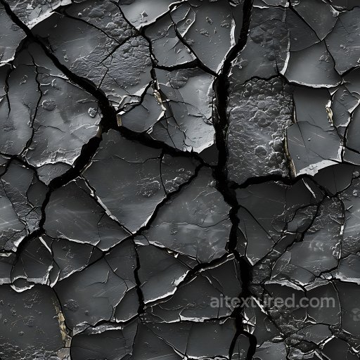 cracked and peeled dark metal paint PBR texture with deep fractures seamless Cracked & Holes PBR texture