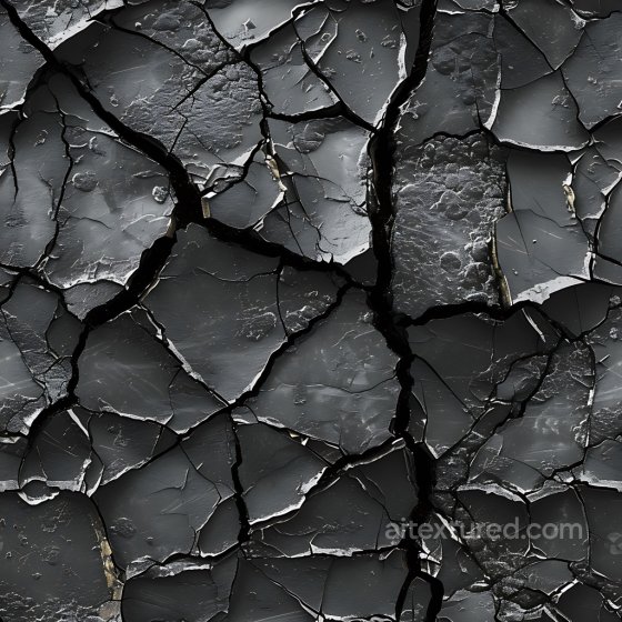 cracked and peeled dark metal paint PBR texture with deep fractures Cracked & Holes texture preview