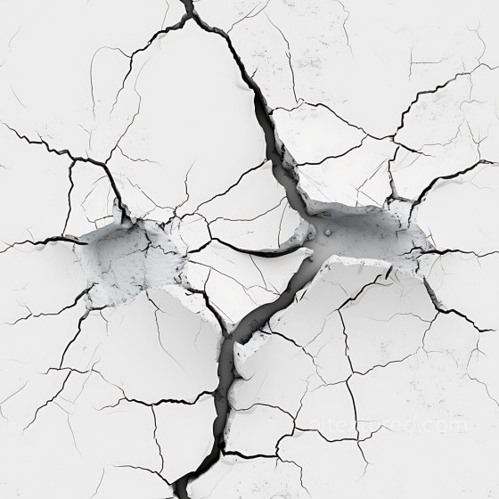 cracked and holed white plaster PBR texture with jagged fractures Cracked & Holes texture preview