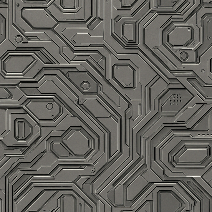 Detailed Futuristic Panel seamless PBR texture preview