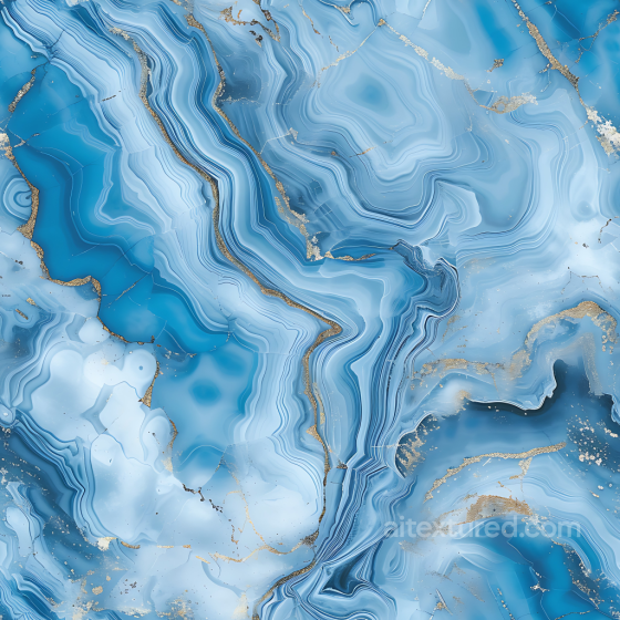 Blue Bahia Natural Marble Texture with Layered Veins and Gold Highlights Marble texture preview