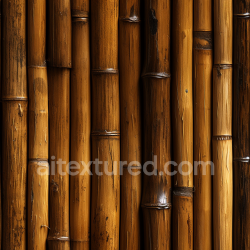 seamless Seamless 3D PBR Bamboo Texture Featuring Vertical Polished Brown Culms with Natural Grain texture 8k free download PBR