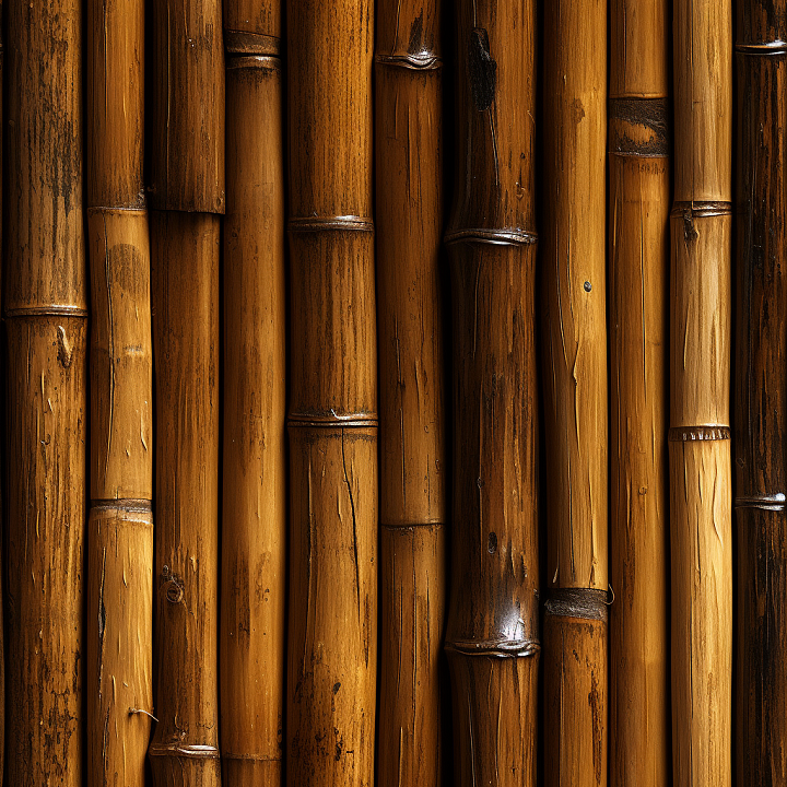 Bamboo Featuring Vertical Polished Brown Culms with Natural Grain seamless PBR texture preview