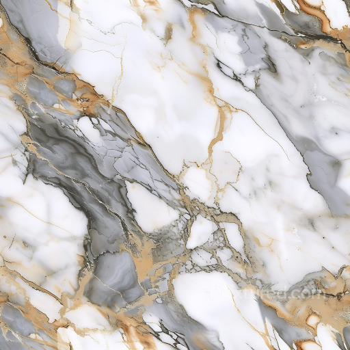Arabescato Natural Marble PBR Texture Featuring White Base with Gold and gray Veins seamless Marble PBR texture