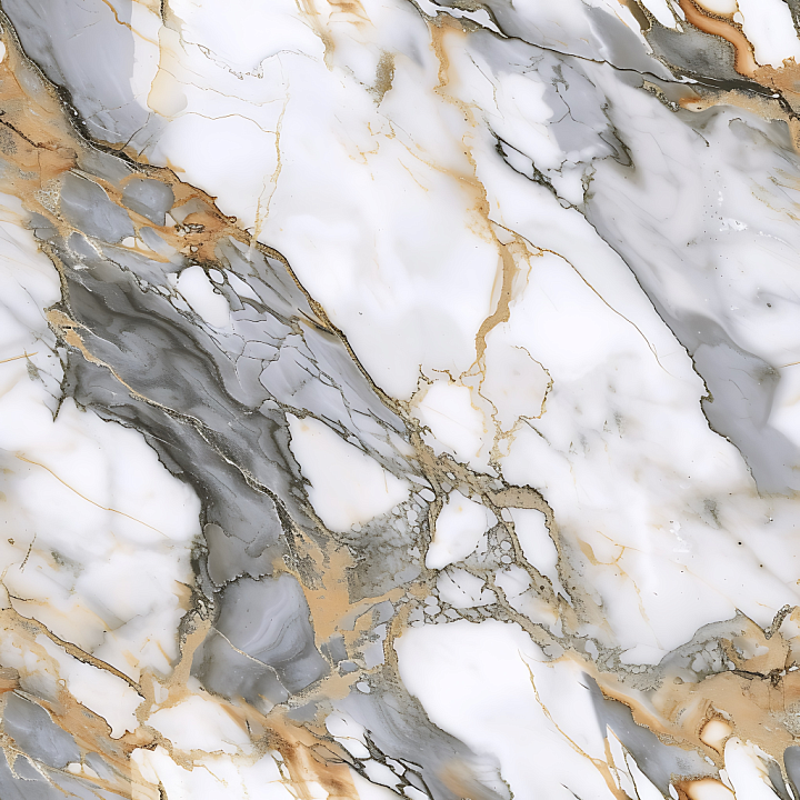 Arabescato Natural Marble Featuring White Base with Gold and gray Veins seamless PBR texture preview