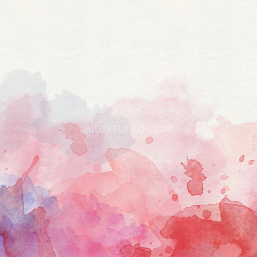 Seamless 3D PBR Watercolor Texture Featuring Red and Purple Stains on Paper