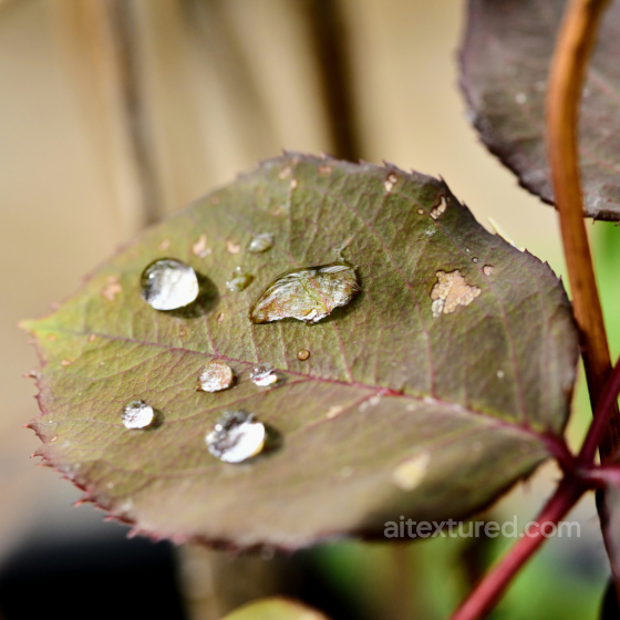 PBR Texture of a Natural Leaf Surface with Water Droplets Ground surface texture preview
