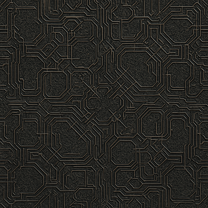 Ornate Techno Grid seamless PBR texture preview