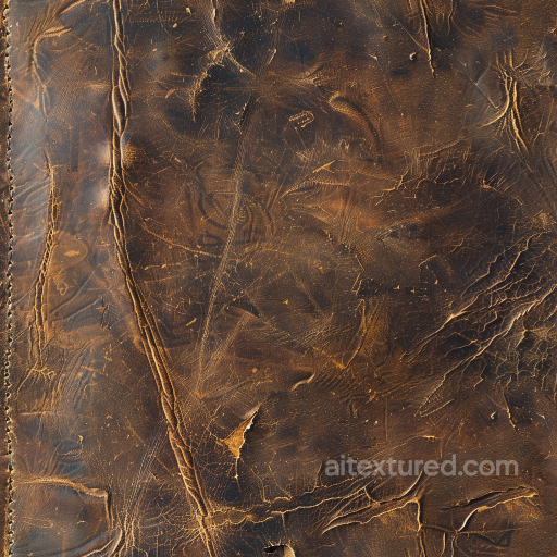 Distressed Brown Leather PBR Texture with Natural Cracks and Scratches seamless Leather PBR texture