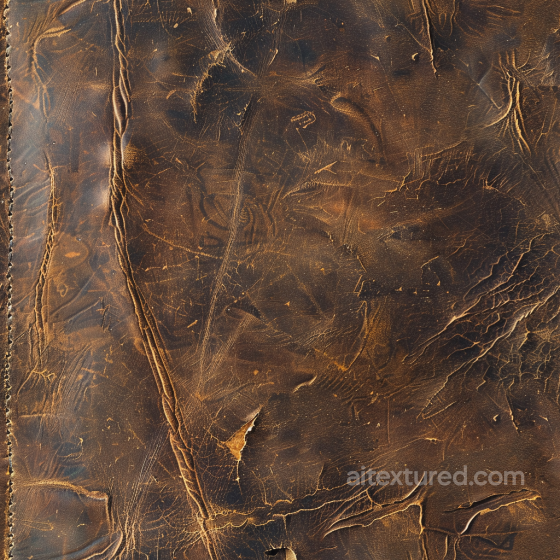 Distressed Brown Leather PBR Texture with Natural Cracks and Scratches Leather texture preview