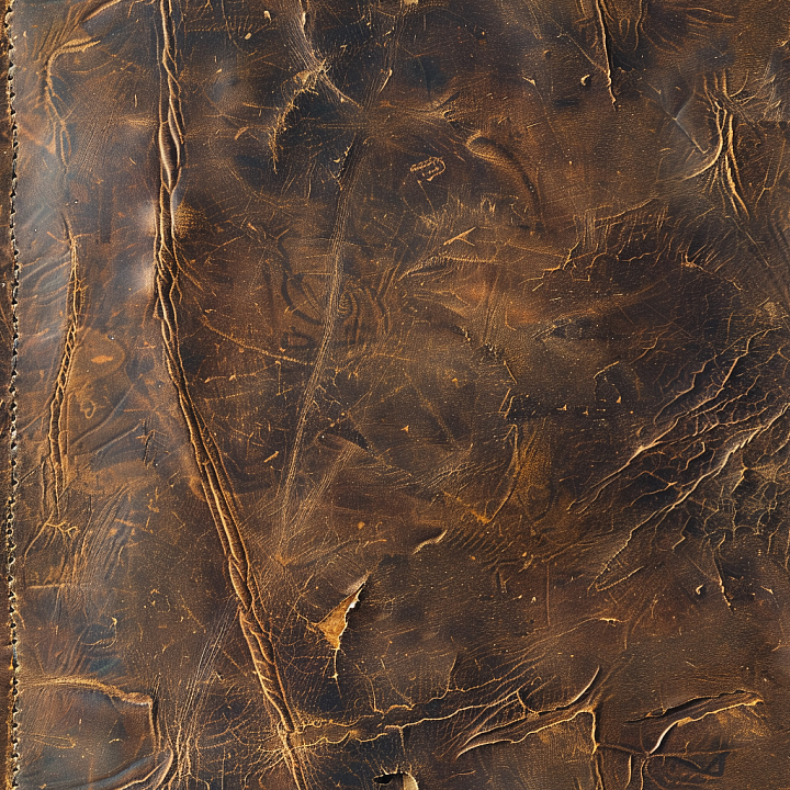 Distressed Brown Leather with Natural Cracks and Scratches seamless PBR texture preview