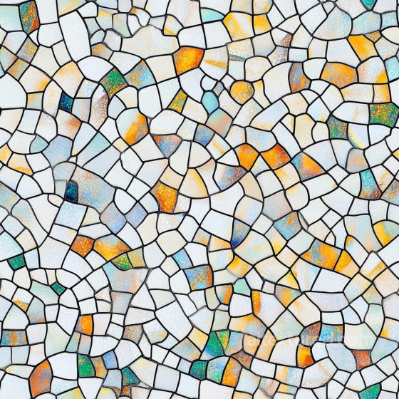mosaic PBR texture featuring colorful iridescent glass chips with black grout Mosaic texture preview