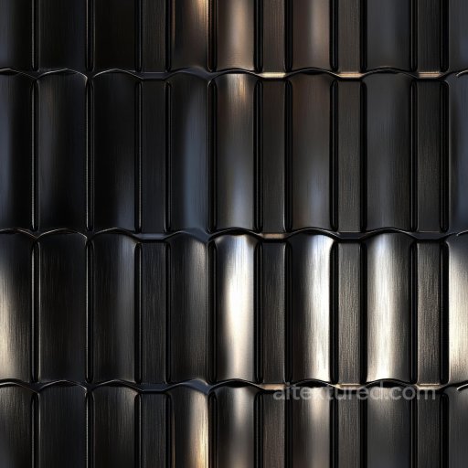Metal Texture of Black Steel with Vertical Ridged Panels seamless Metal PBR texture