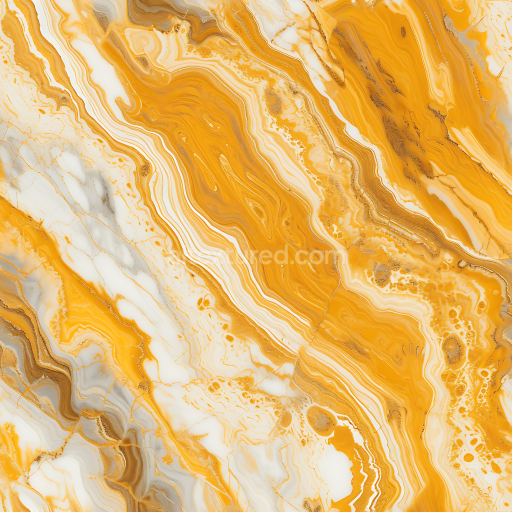Seamless 3D PBR Giallo Siena Marble Texture Featuring Bold Orange and Creamy White Vein Patterns