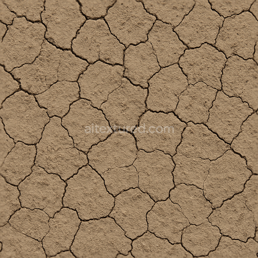 Seamless 3d texture pbr 8k of cracked dry mud with rough grainy surface