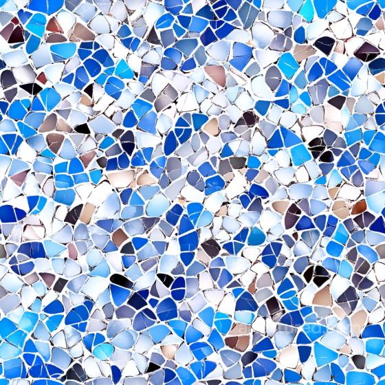 Mosaic PBR Texture of Blue and Neutral Glass Chip Tiles Mosaic texture preview