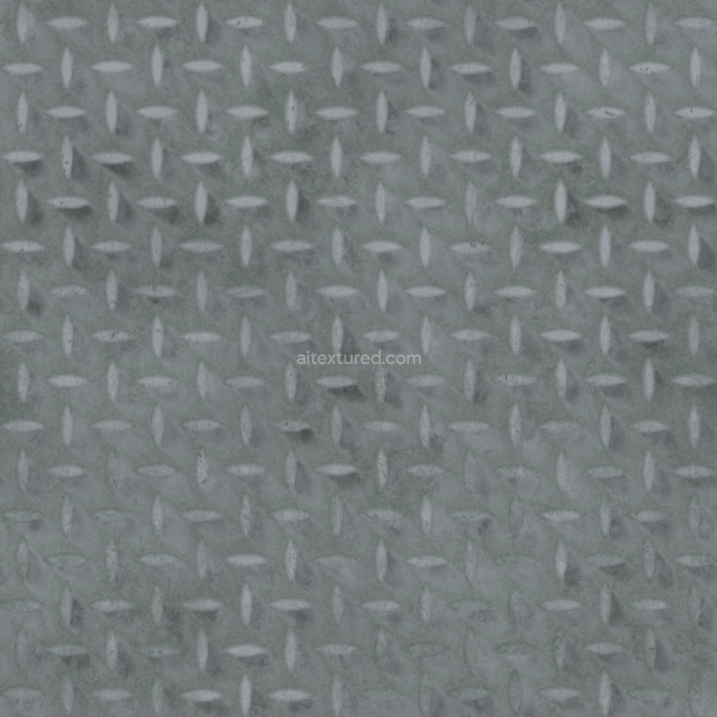 Seamless diamond plate PBR texture for 3D modeling