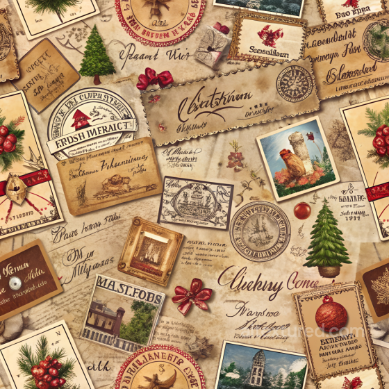 All Christmas Digital paper Texture of Vintage Christmas Digital Paper with Holiday Postc… All Christmas Digital paper texture preview