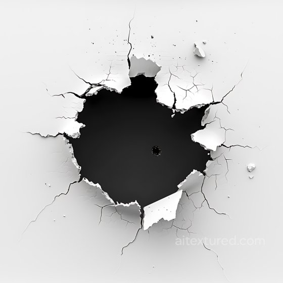 Cracked and Holed White Plaster PBR Texture with Jagged Edges Cracked & Holes texture preview