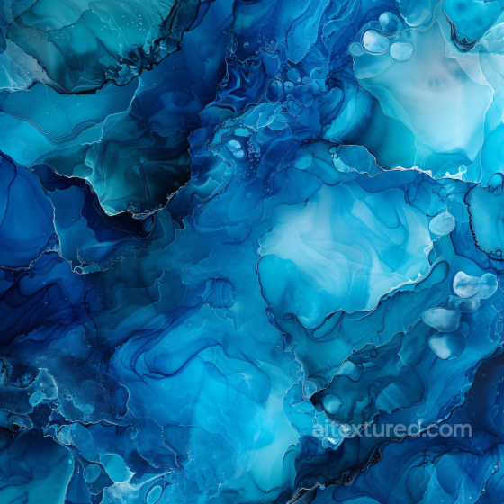 Alcohol Ink PBR Texture Featuring Deep Blue Floral Veining and Fluid Translucent Layers Alcohol ink texture preview