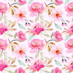 seamless Seamless 3D PBR Texture of Watercolor Pink Flower Pattern on Fabric texture 8k free download PBR