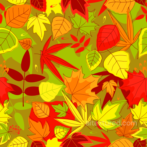 Featuring Stylized Vibrant Autumn Leaves Pattern seamless Autumn Leaves  PBR texture