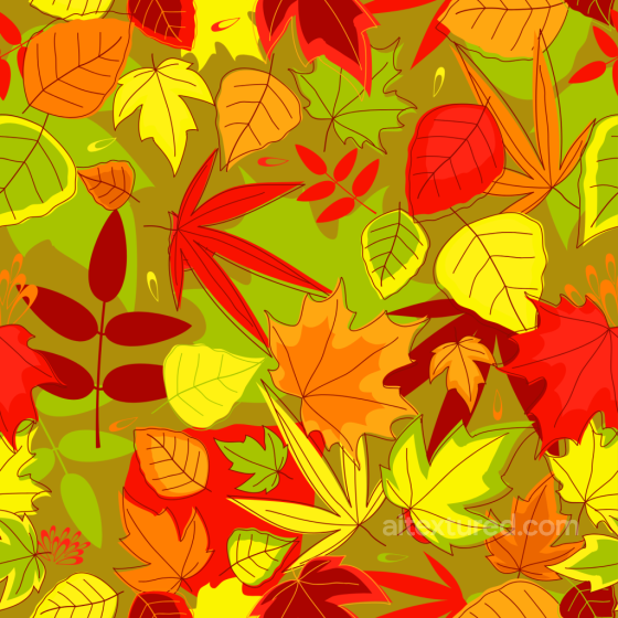 Featuring Stylized Vibrant Autumn Leaves Pattern Autumn Leaves texture preview