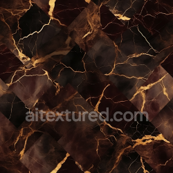 seamless Seamless 3D Brown Marble PBR Texture with Bold Golden Veins and Polished Finish texture 8k free download PBR