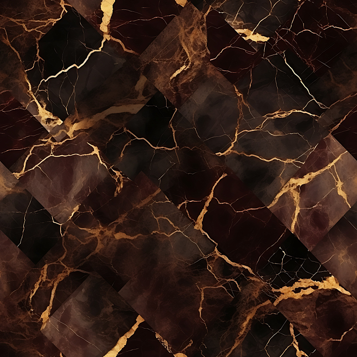 Brown Marble with Bold Golden Veins and Polished Finish seamless PBR texture preview