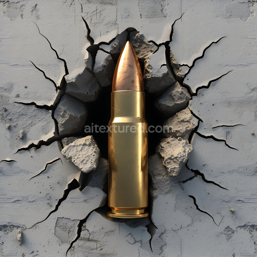 Seamless 3D Cracked Concrete Texture with Deep Holes and Jagged Fractures