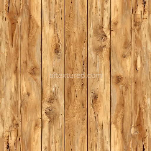 Seamless 3D PBR Light Knotted Pine Wood Plank Texture with Natural Grain