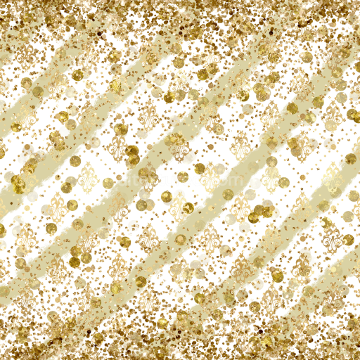 Preview — Seamless 3D PBR Texture with White Base and Decorative Gold Glitter Motifs