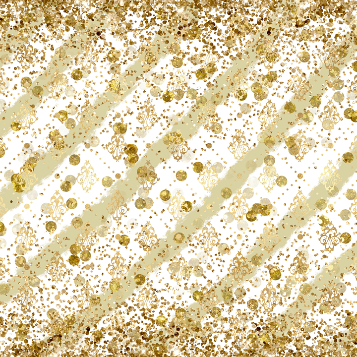 with White Base and Decorative Gold Glitter Motifs seamless PBR texture preview