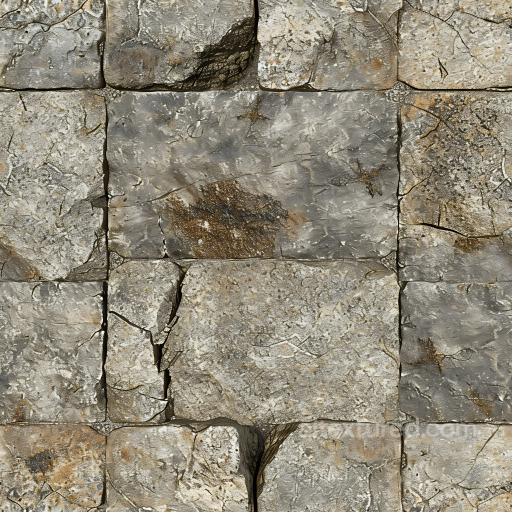 Weathered Stone Wall Texture with Natural Cracks and Erosion seamless Stone PBR texture