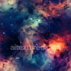 seamless Seamless 3D Space PBR Texture Featuring Colorful Nebula Clouds and Starfield texture 8k free download PBR