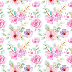 seamless Seamless 3D PBR Texture of Soft Pink Flower Watercolor Floral Pattern texture 8k free download PBR