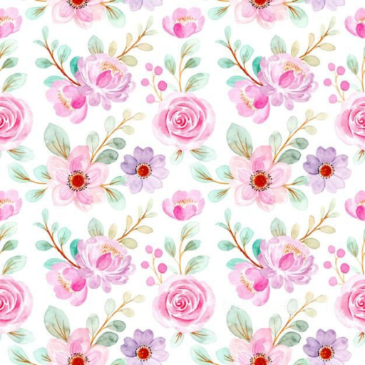 Soft Pink Flower Watercolor Floral Pattern Seamless Texture seamless Pink Flower PBR texture