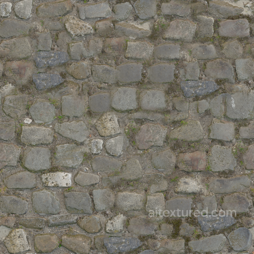Cobblestone Floor - Cobblestone Mud Path Outdoor Dirty Floor seamless Mud PBR texture