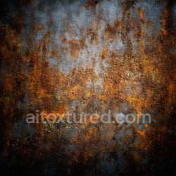 seamless Seamless 3D Rusty Metal PBR Texture Featuring Cracked and Corroded Surface in Orange and Blue Tones texture 8k free download PBR