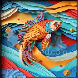 seamless Seamless 3D PBR Texture Featuring Vibrant Layered Fish Scale Pattern texture 8k free download PBR